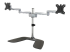 StarTech.com Dual Monitor Stand, Ergonomic Desktop Monitor Stand for up to 32" VESA Displays, Free-Standing Articulating Universal Computer Monitor Mount, Adjustable Height, Silver - Høyre vinkel
