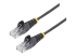 StarTech.com 50cm Slim LSZH CAT6 Ethernet Cable, 10 Gigabit Snagless RJ45 100W PoE Patch Cord, CAT 6 10GbE UTP Network Cable w/Strain Relief, Black, Fluke Tested/ETL/Low Smoke Zero Halogen - Høyre vinkel