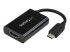 StarTech.com USB C to HDMI 2.0 Adapter with Power Delivery, 4K 60Hz USB Type-C to HDMI Display/Monitor Video Converter, 60W PD Pass-Through Charging Port, Thunderbolt 3 Compatible, Black - Venstre vinkel