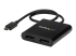 StarTech.com 2-Port Multi Monitor Adapter, USB-C to 2x DisplayPort 1.2 Video Splitter, USB Type-C to DP MST Hub, Dual 4K 30Hz or 1080p 60Hz, Compatible with Thunderbolt 3, Windows Only - Høyre vinkel