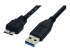 StarTech.com 0.5m (1.5ft) Black SuperSpeed USB 3.0 Cable A to Micro B - Høyre vinkel
