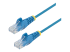 StarTech.com 50cm Slim LSZH CAT6 Ethernet Cable, 10 Gigabit Snagless RJ45 100W PoE Patch Cord, CAT 6 10GbE UTP Network Cable w/Strain Relief, Blue, Fluke Tested/ETL, Low Smoke Zero Halogen - Høyre vinkel
