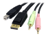 StarTech.com 6ft 4-in-1 USB DisplayPort® KVM Switch Cable w/ Audio & Microphone (DP4N1USB6) - Nærbilde