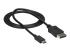 StarTech.com 3ft/1m USB C to DisplayPort 1.2 Cable 4K 60Hz, USB-C to DisplayPort Adapter Cable HBR2, USB Type-C DP Alt Mode to DP Monitor Video Cable, Compatible with Thunderbolt 3, Black - Venstre vinkel