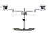 StarTech.com Dual Monitor Stand, Ergonomic Desktop Monitor Stand for up to 32" VESA Displays, Free-Standing Articulating Universal Computer Monitor Mount, Adjustable Height, Silver - Tilbake